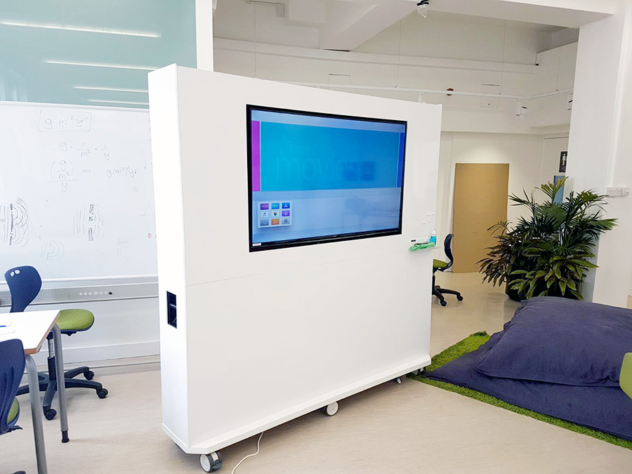 Mobile whiteboard tv unit