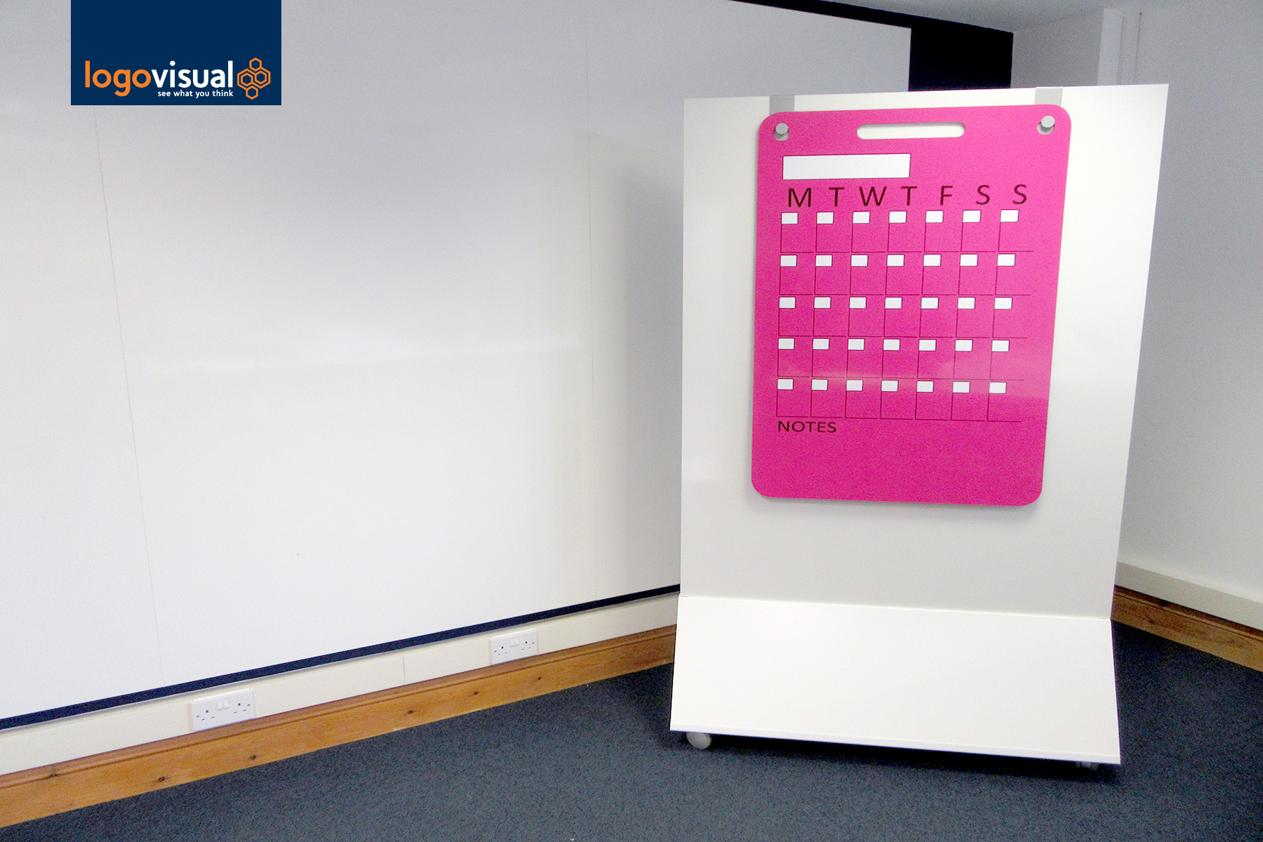 custom printed hookup dry wipe month planner in bright pink