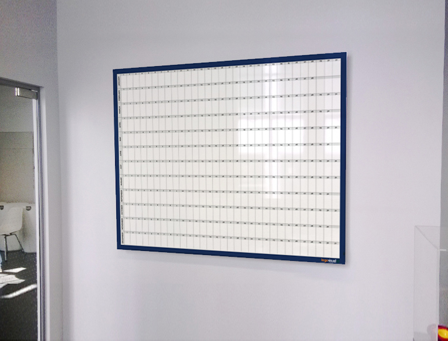 year planner whiteboard with gridlines