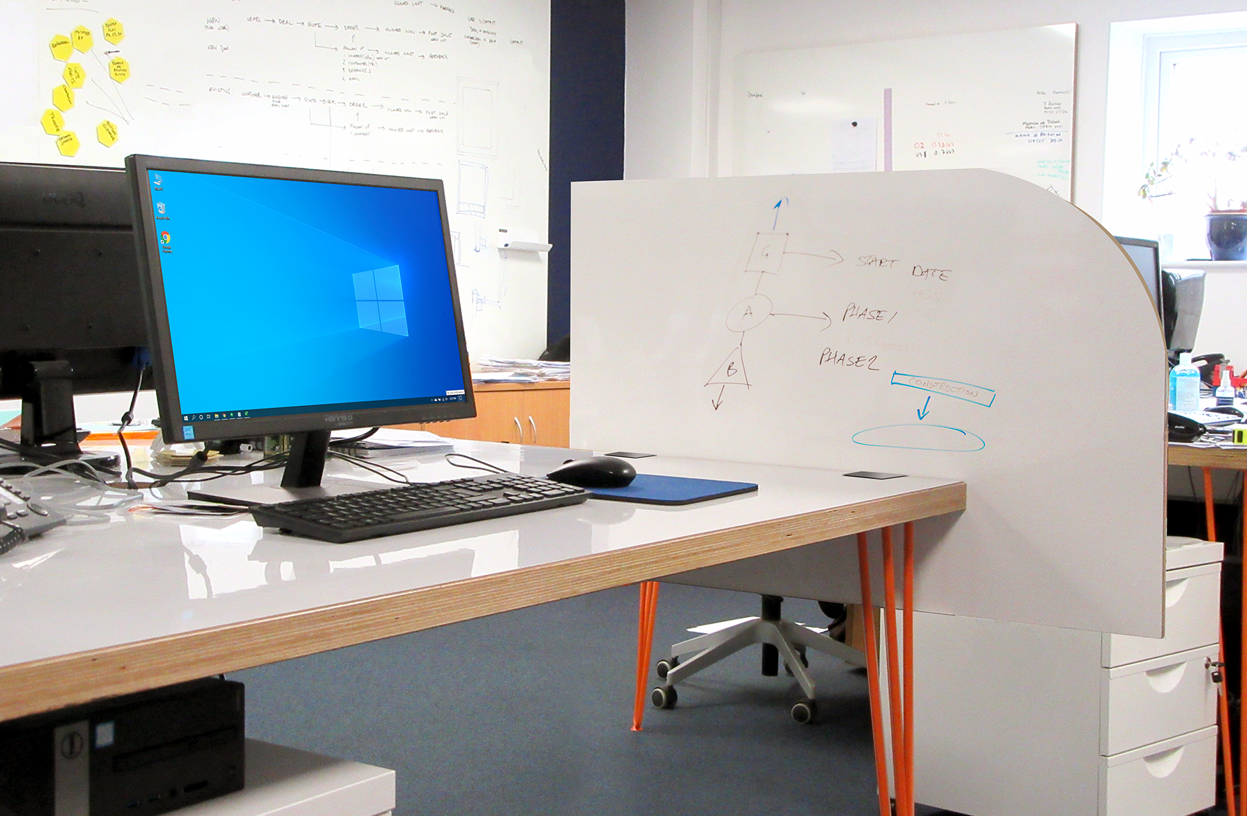 whiteboard desk screen