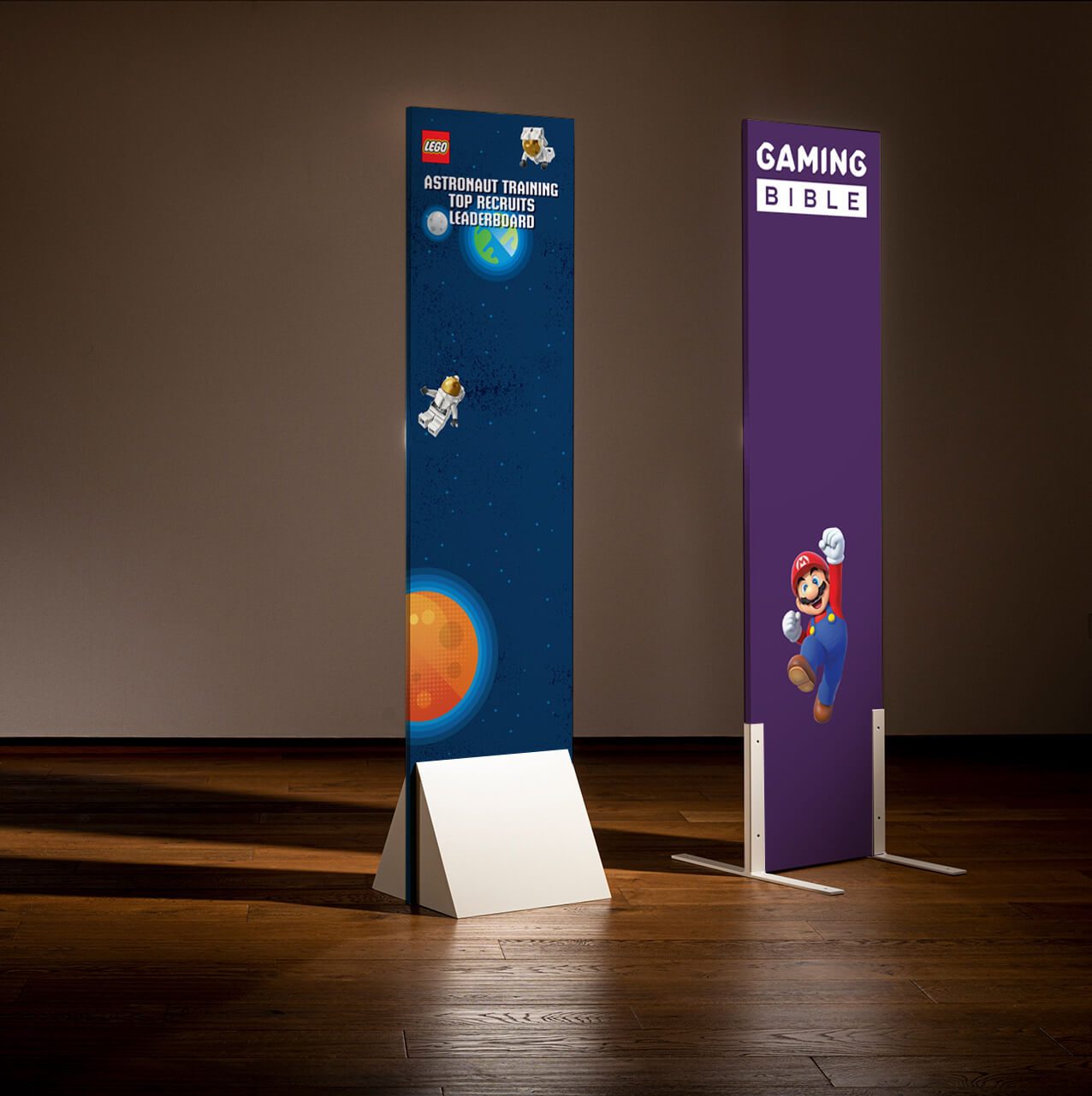 Custom printed leaderboard