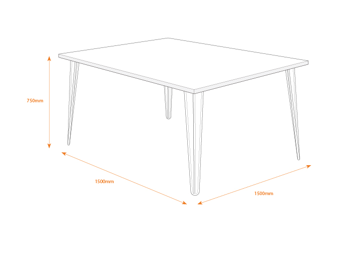 ThinkingWall whiteboard desk dimensions 1500x1500x750