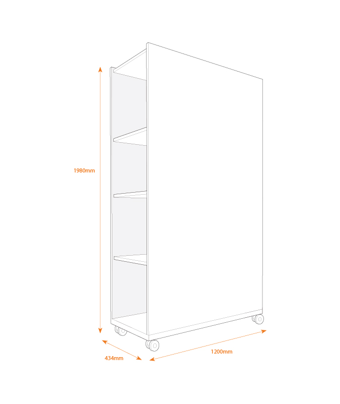 ThinkingWall Stor storage wall on wheels dimensions spec
