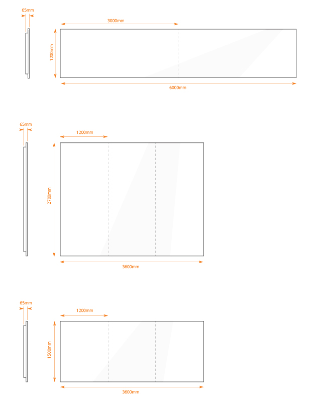 ThinkingWall wall mounted whiteboard multiple panel configurations spec