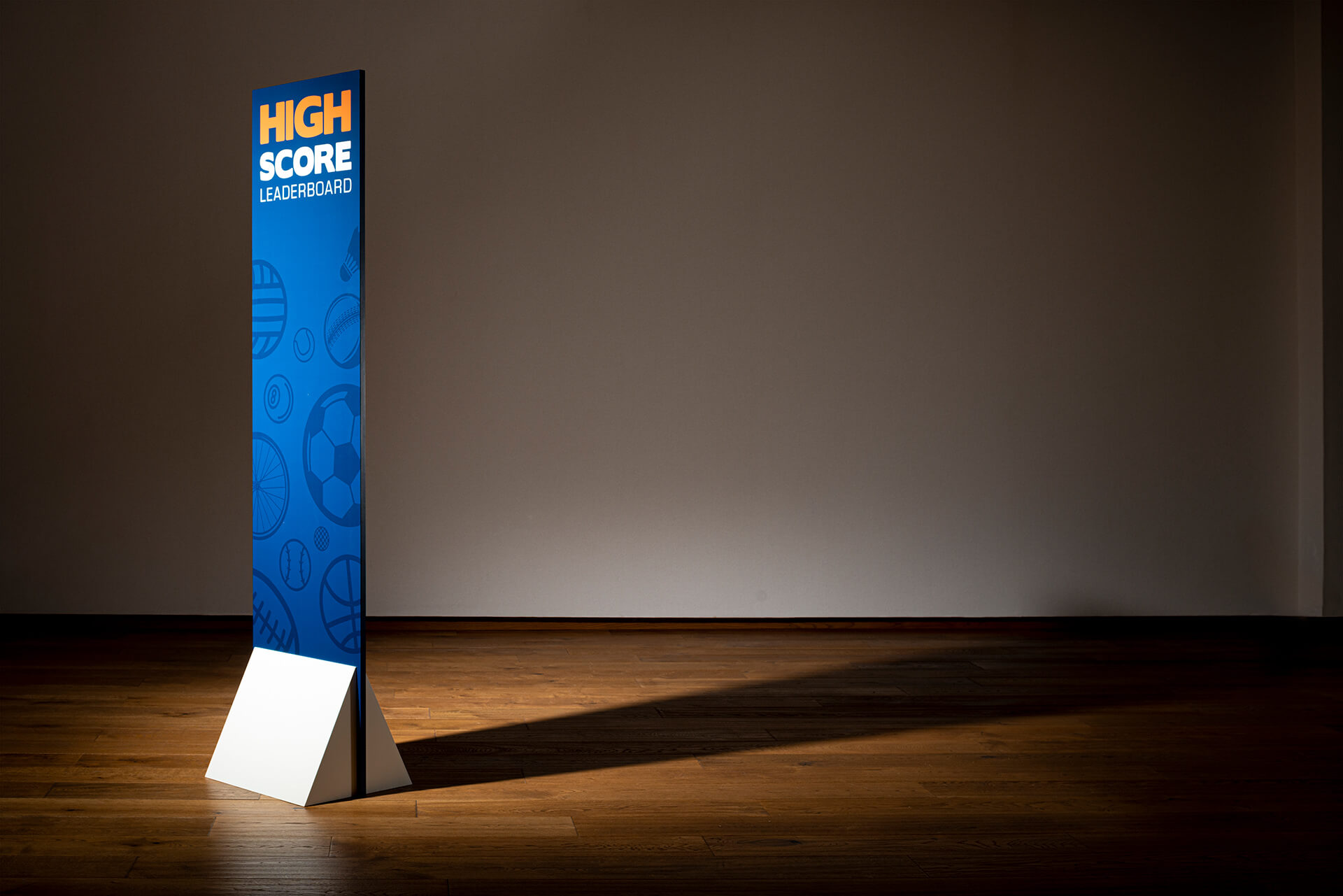 Custom printed leaderboard