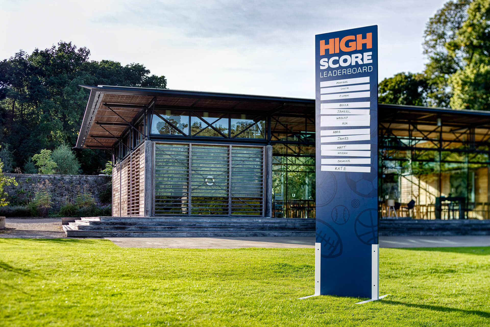 Custom printed leaderboard outdoor