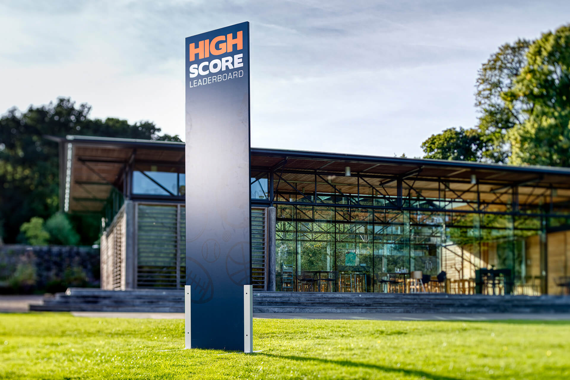 Custom printed leaderboard outdoor